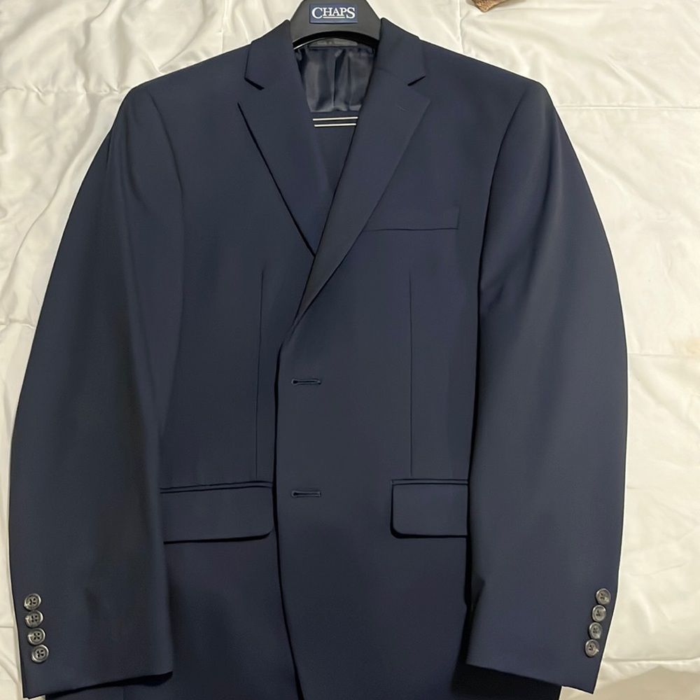 2-Piece Navy Blue Suit- Chaps 40R